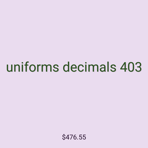 uniforms decimals 403
