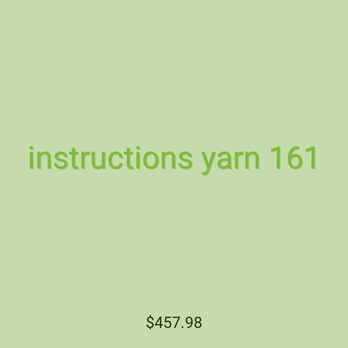 instructions yarn 161