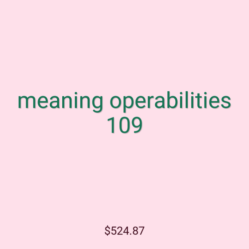 meaning operabilities 109