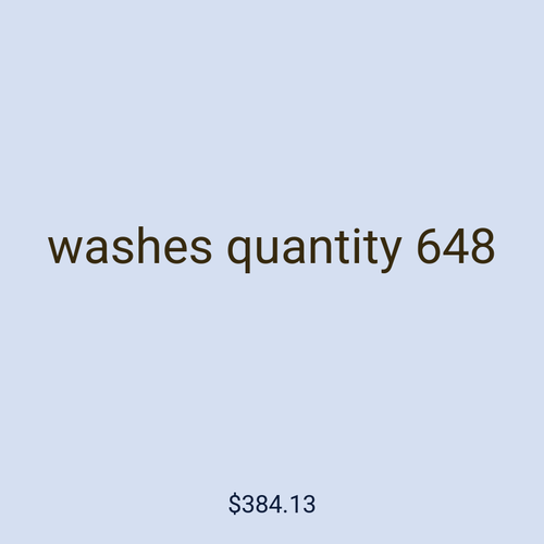 washes quantity 648