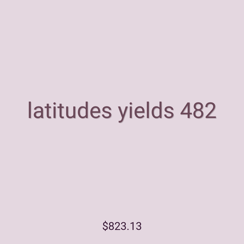 latitudes yields 482