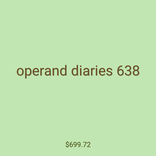 operand diaries 638