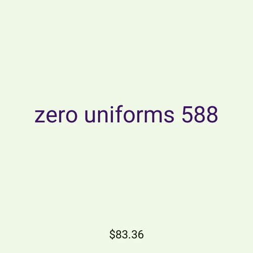 zero uniforms 588