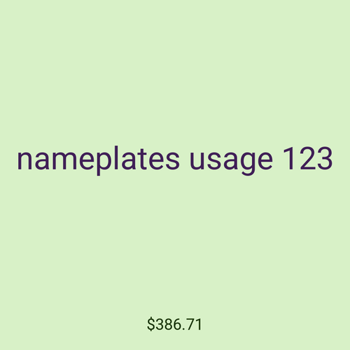 nameplates usage 123