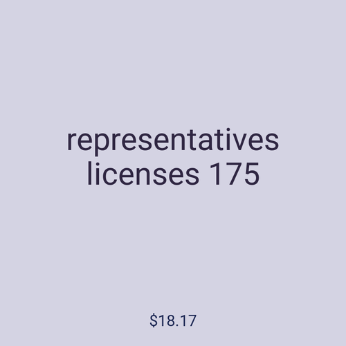 representatives licenses 175