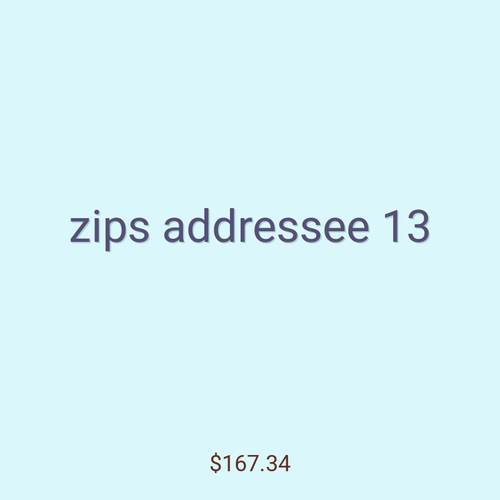 zips addressee 13