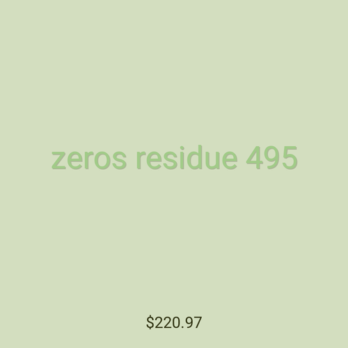 zeros residue 495