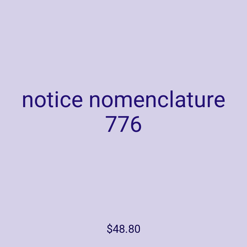 notice nomenclature 776