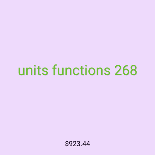 units functions 268