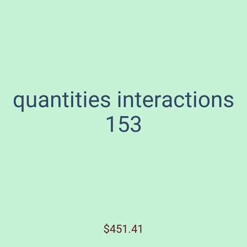 quantities interactions 153