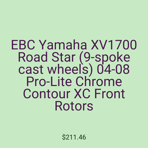 EBC Yamaha XV1700 Road Star (9-spoke cast wheels) 04-08 Pro-Lite Chrome Contour XC Front Rotors