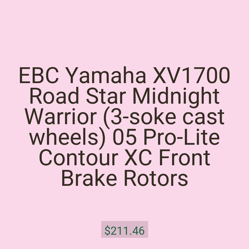 EBC Yamaha XV1700 Road Star Midnight Warrior (3-soke cast wheels) 05 Pro-Lite Contour XC Front Brake Rotors