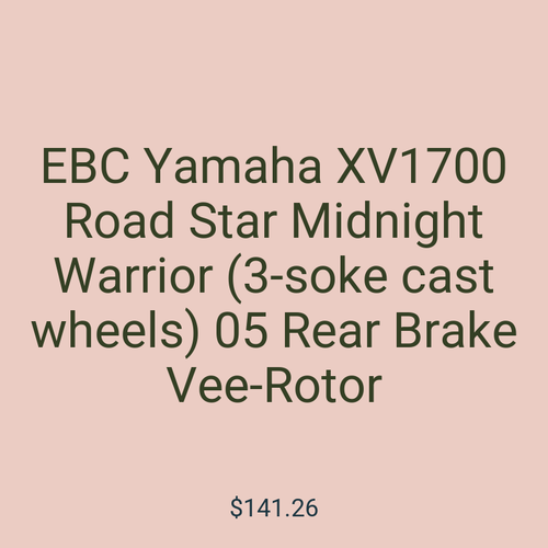 EBC Yamaha XV1700 Road Star Midnight Warrior (3-soke cast wheels) 05 Rear Brake Vee-Rotor