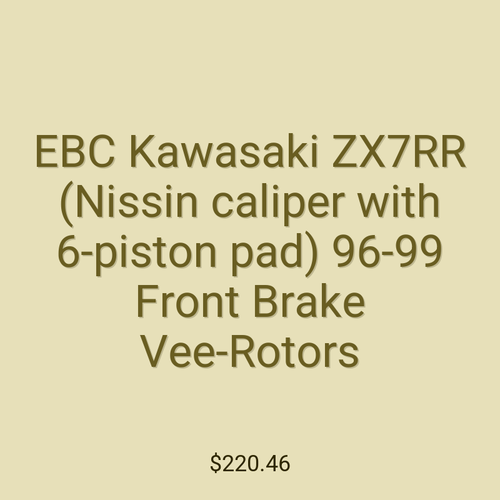 EBC Kawasaki ZX7RR (Nissin caliper with 6-piston pad) 96-99 Front Brake Vee-Rotors