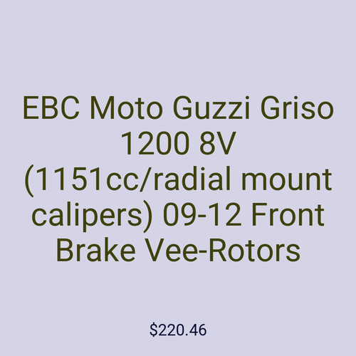 EBC Moto Guzzi Griso 1200 8V (1151cc/radial mount calipers) 09-12 Front Brake Vee-Rotors