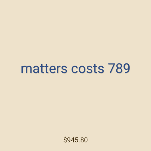 matters costs 789