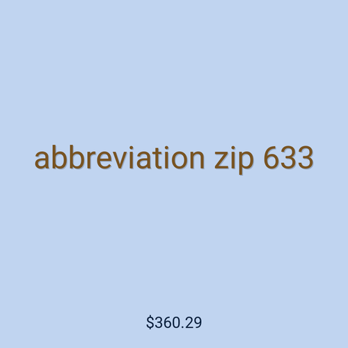 abbreviation zip 633