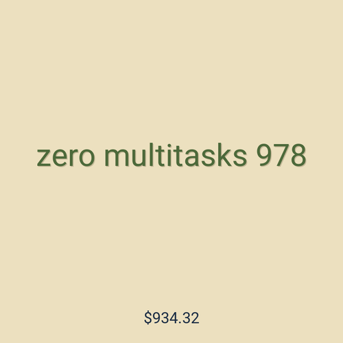 zero multitasks 978