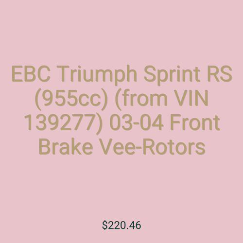 EBC Triumph Sprint RS (955cc) (from VIN 139277) 03-04 Front Brake Vee-Rotors