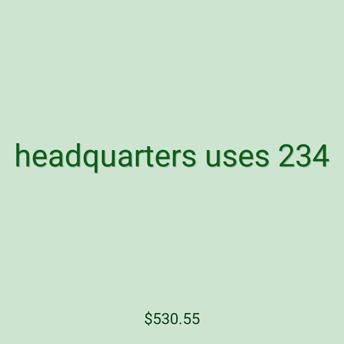 headquarters uses 234