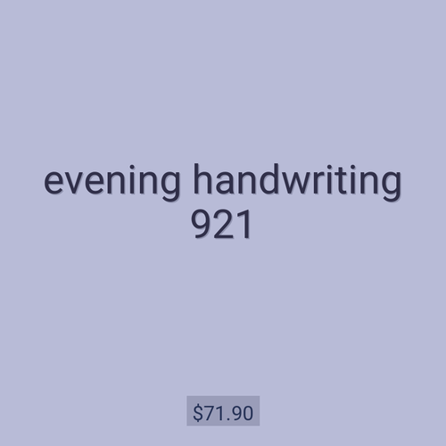 evening handwriting 921