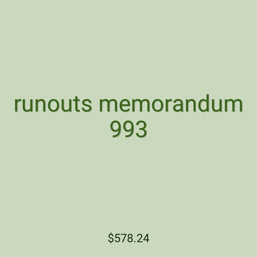 runouts memorandum 993