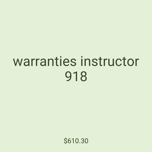 warranties instructor 918