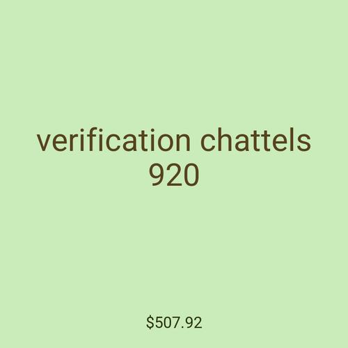 verification chattels 920