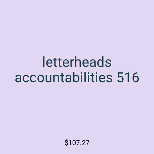 letterheads accountabilities 516