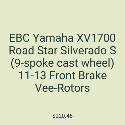 EBC Yamaha XV1700 Road Star Silverado S (9-spoke cast wheel) 11-13 Front Brake Vee-Rotors