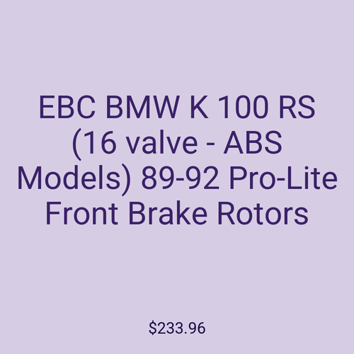 EBC BMW K 100 RS (16 valve - ABS Models) 89-92 Pro-Lite Front Brake Rotors
