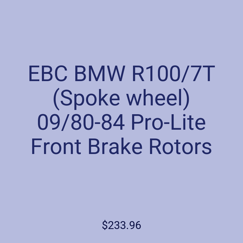 EBC BMW R100/7T (Spoke wheel) 09/80-84 Pro-Lite Front Brake Rotors