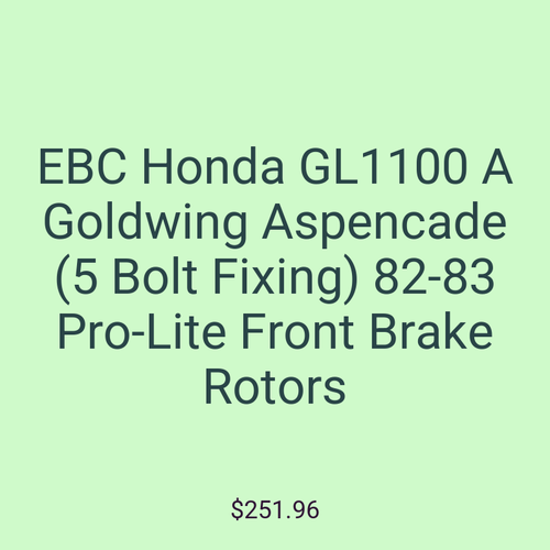 EBC Honda GL1100 A Goldwing Aspencade (5 Bolt Fixing) 82-83 Pro-Lite Front Brake Rotors
