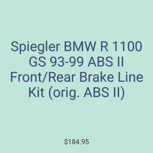 Spiegler BMW R 1100 GS 93-99 ABS II Front/Rear Brake Line Kit (orig. ABS II)