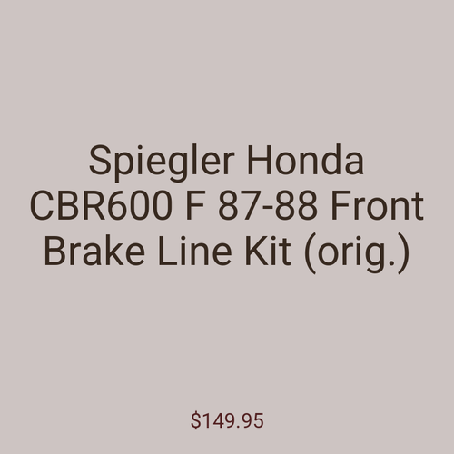 Spiegler Honda CBR600 F 87-88 Front Brake Line Kit (orig.)