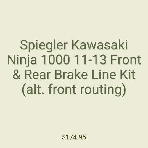 Spiegler Kawasaki Ninja 1000 11-13 Front & Rear Brake Line Kit (alt. front routing)