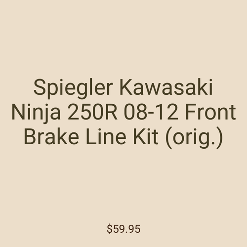 Spiegler Kawasaki Ninja 250R 08-12 Front Brake Line Kit (orig.)