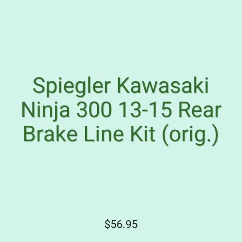 Spiegler Kawasaki Ninja 300 13-15 Rear Brake Line Kit (orig.)