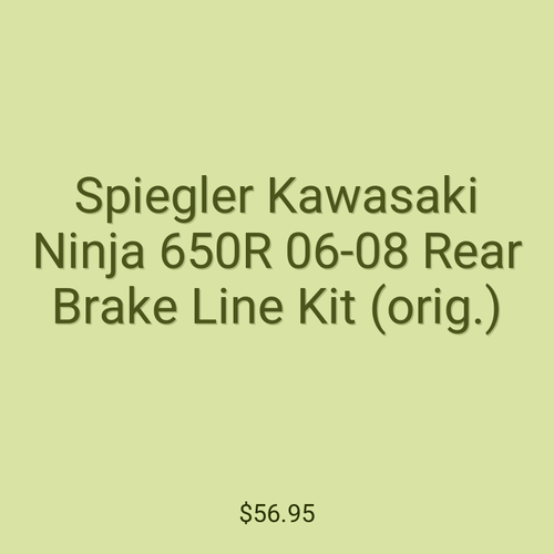 Spiegler Kawasaki Ninja 650R 06-08 Rear Brake Line Kit (orig.)