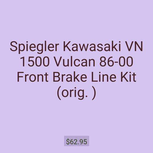 Spiegler Kawasaki VN 1500 Vulcan 86-00 Front Brake Line Kit (orig. )