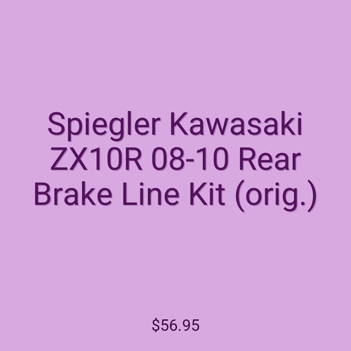 Spiegler Kawasaki ZX10R 08-10 Rear Brake Line Kit (orig.)