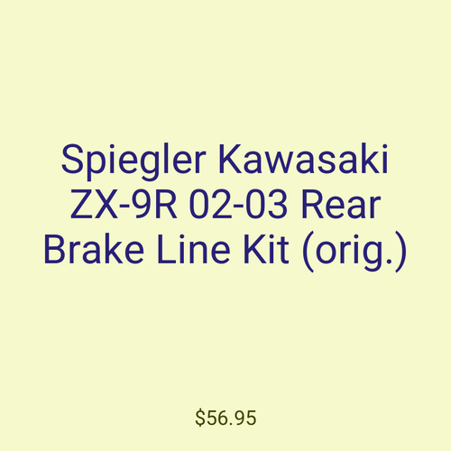 Spiegler Kawasaki ZX-9R 02-03 Rear Brake Line Kit (orig.)