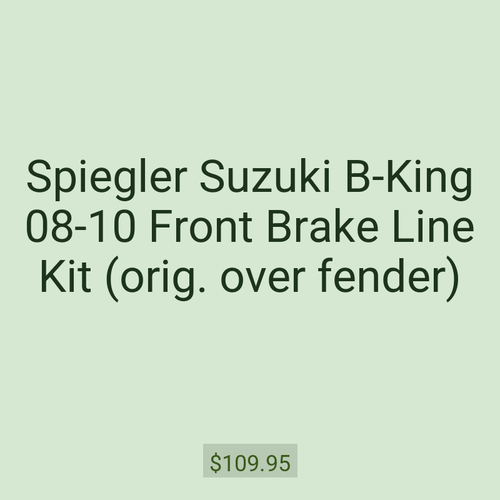 Spiegler Suzuki B-King 08-10 Front Brake Line Kit (orig. over fender)