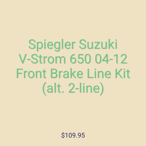 Spiegler Suzuki V-Strom 650 04-12 Front Brake Line Kit (alt. 2-line)
