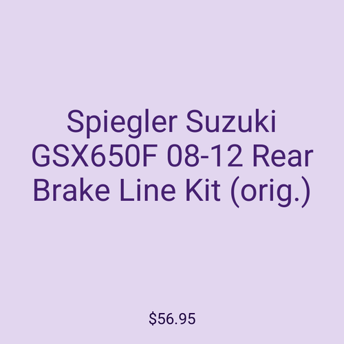 Spiegler Suzuki GSX650F 08-12 Rear Brake Line Kit (orig.)