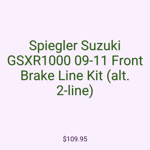 Spiegler Suzuki GSXR1000 09-11 Front Brake Line Kit (alt. 2-line)