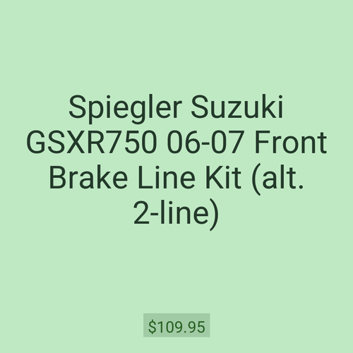 Spiegler Suzuki GSXR750 06-07 Front Brake Line Kit (alt. 2-line)