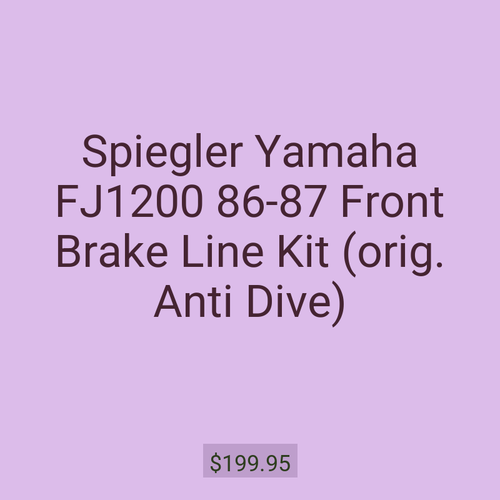 Spiegler Yamaha FJ1200 86-87 Front Brake Line Kit (orig. Anti Dive)