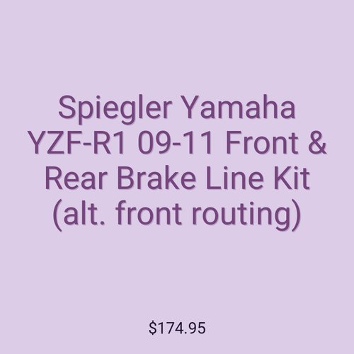 Spiegler Yamaha YZF-R1 09-11 Front & Rear Brake Line Kit (alt. front routing)