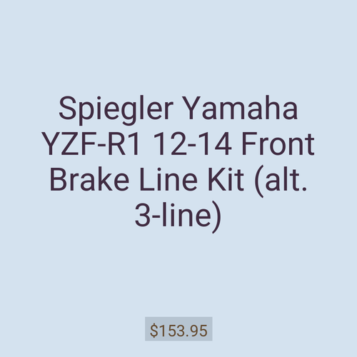 Spiegler Yamaha YZF-R1 12-14 Front Brake Line Kit (alt. 3-line)